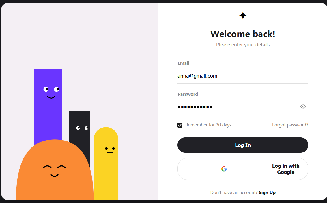创意登录界面动画ui